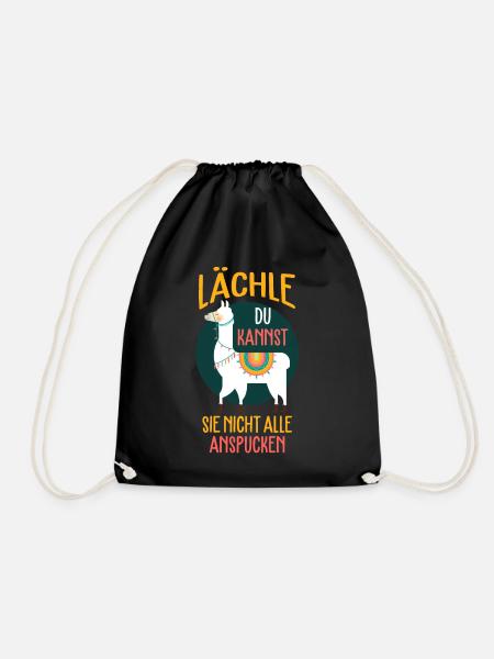 Alpaka Lama Llama Geschenk - Turnbeutel - Schwarz