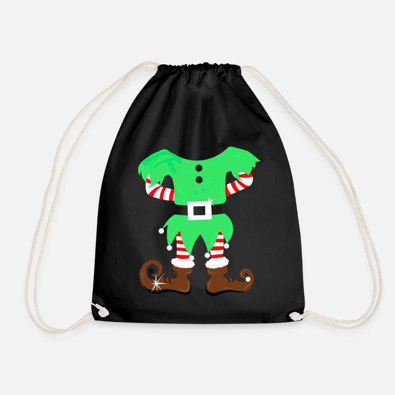 Weihnachtself Kostüm Elf - Wichtel Anzug - Turnbeutel - Schwarz