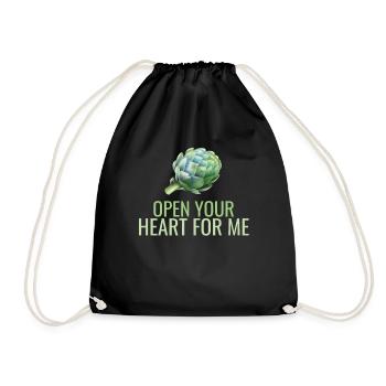 Artichoke saying funny - Drawstring Bag - black - Front