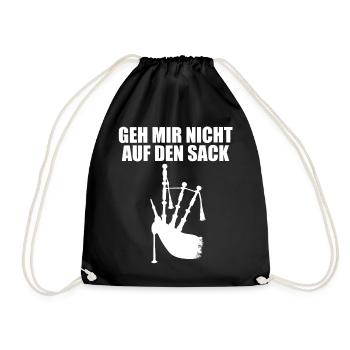 Dudelsack Spieler Sack Lustiger Spruch Geschenk - Turnbeutel - Schwarz - Vorne