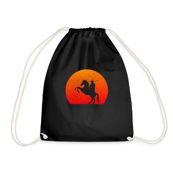 Vintage Cowboy Western - Turnbeutel - Schwarz - Vorne