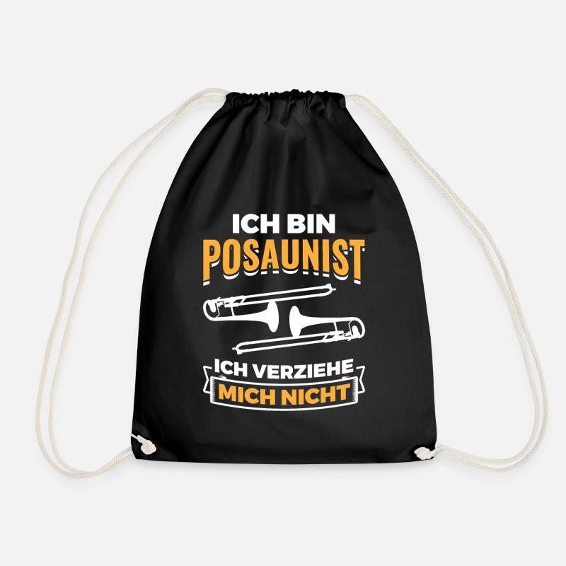 Posaune Geschenkidee - Turnbeutel - Schwarz