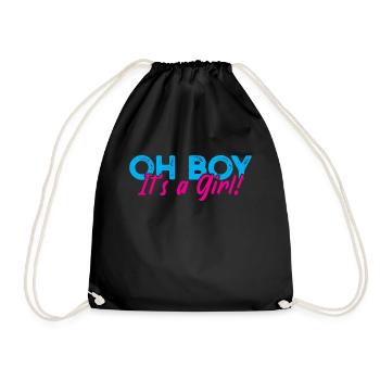 Gender Reveal Party Schwangerschaft Babyparty - Turnbeutel - Schwarz - Vorne