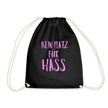 Gegen Hass - Turnbeutel - Schwarz - Vorne