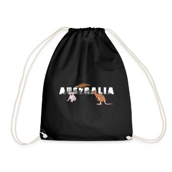 Australia Australian Animals Kangaroo Koala Sydney - Drawstring Bag - black - Front