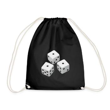 Realistische Würfel Geschenkidee - Turnbeutel - Schwarz - Vorne