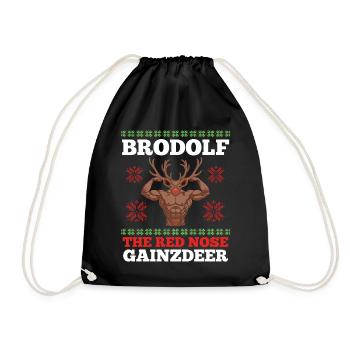 Weihnachten Brodolf The Red Nose Gainzdeer Lustige - Turnbeutel - Schwarz - Vorne