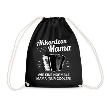 Akkordeon Mama Akkordeonspielerin Geschenk - Turnbeutel - Schwarz - Vorne