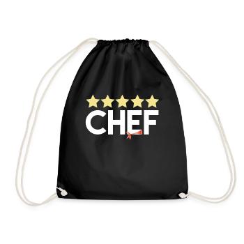 Star chef gift - Drawstring Bag - black - Front