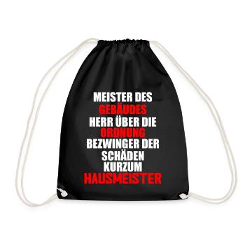 Hausmeister Geschenkidee - Turnbeutel - Schwarz - Vorne