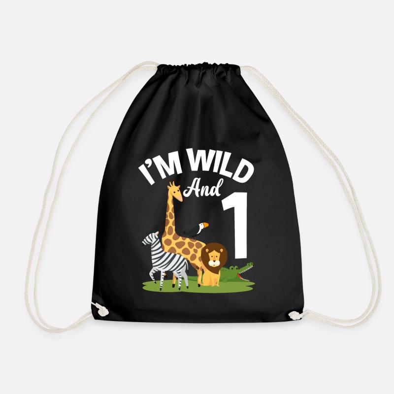 1. Geburtstag Geburtstagsshirt Dschungel Eins - Turnbeutel - Schwarz