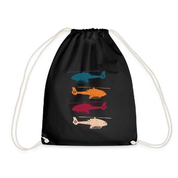120 Helicopter Helicopter Rescue Helicopter - Drawstring Bag - black - Front