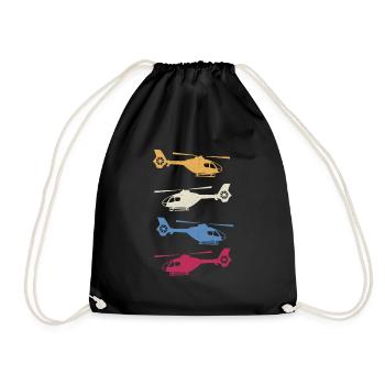 135 Helicopter Helicopter Rescue Helicopter - Drawstring Bag - black - Front