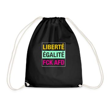 Liberté Égalité FCK AFD Shirt - Turnbeutel - Schwarz - Vorne