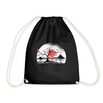 Japan Garten Japanisches Torii Japan Samurai - Turnbeutel - Schwarz - Vorne