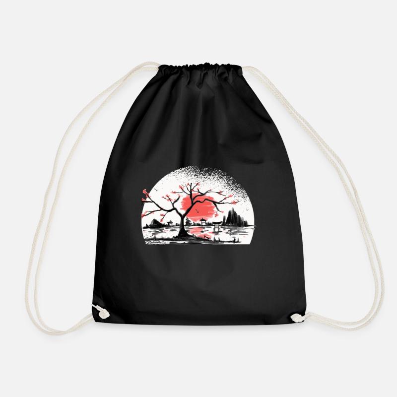 Japan Garten Japanisches Torii Japan Samurai - Turnbeutel - Schwarz