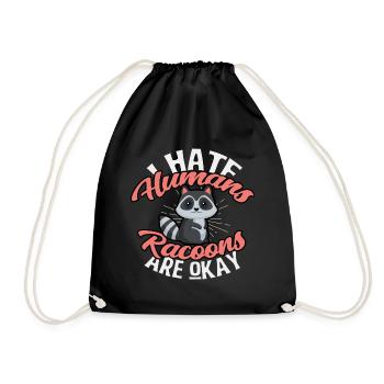 racoon - Drawstring Bag - black - Front