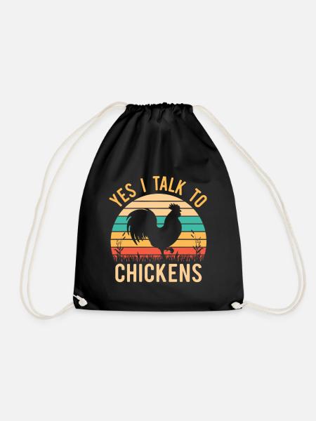 Yes I Talk To Chickens - Turnbeutel - Schwarz