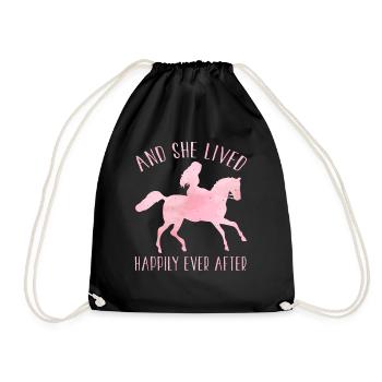 Equine Horse Riding Pony Equestrian Equestrian Gift - Drawstring Bag - black - Front