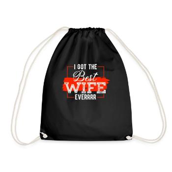 J'ai la meilleure femme Everrrr imprimer pour fier - Sac de sport léger - noir - Devant