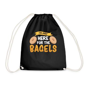 Bagel gift bun roll pastry breakfast - Drawstring Bag - black - Front