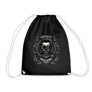 Gentlemen Hipster Smoking Club Pipe Tobacco Pipe - Drawstring Bag - black - Front