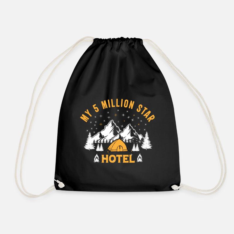 My 5 Million Star Hotel, Camping Geschenk - Turnbeutel - Schwarz