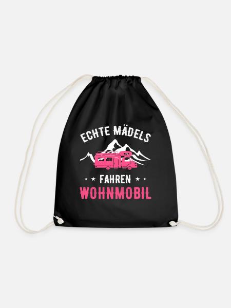 Wohnmobil Mädchen Geschenk - Turnbeutel - Schwarz