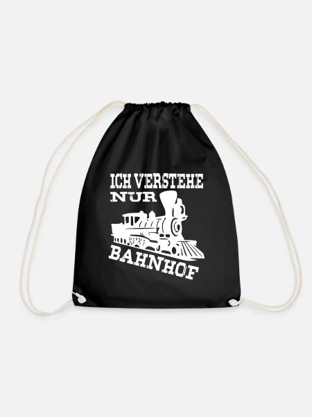 Eisenbahn Eisenbahner Geschenk Dampflok Züge - Turnbeutel - Schwarz