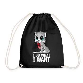 Je fais ce que je veux et assassine une petite amie mignonne de chat - Sac de sport léger - noir - Devant
