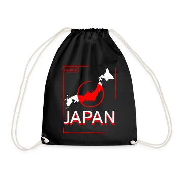 Japan japanese japanese flag gift idea - Drawstring Bag - black - Front