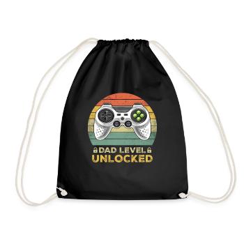 Dad Level Unlocked Pregnancy Announcement Gift - Turnbeutel - Schwarz - Vorne