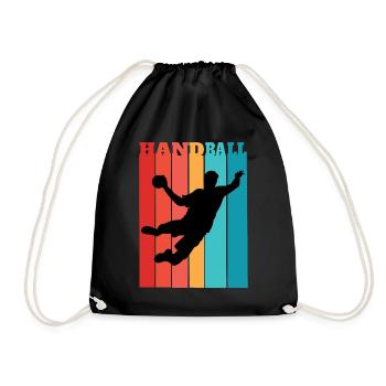 Handball-Spieler Retro Vintage - Turnbeutel - Schwarz - Vorne