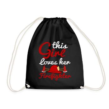 Service d'incendie femme pompier appel d'urgence clignotant - Sac de sport léger - noir - Devant