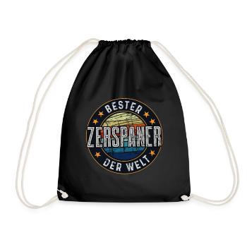 Zerspanungsmechaniker Zerspaner - Turnbeutel - Schwarz - Vorne