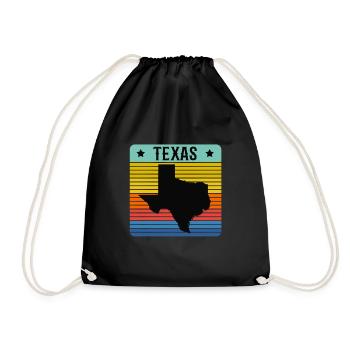 Texas vintage retro style State of Texans - Drawstring Bag - black - Front