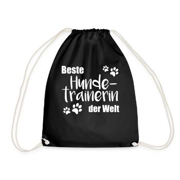 Beste Hundetrainerin Hunde Trainerin Geschenk - Turnbeutel - Schwarz - Vorne