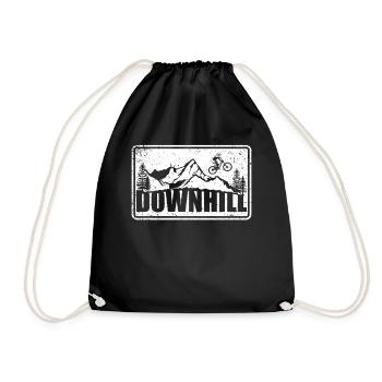 Downhill downhill mountain bike mountain bikes - Drawstring Bag - black - Front