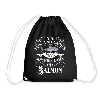 Poisson saumon pêcheur pêcheur pêcheur de l'Atlantique - Sac de sport léger - noir - Devant