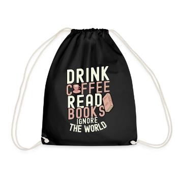 book - Drawstring Bag - black - Front