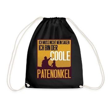Patenonkel Geschenk - Turnbeutel - Schwarz - Vorne
