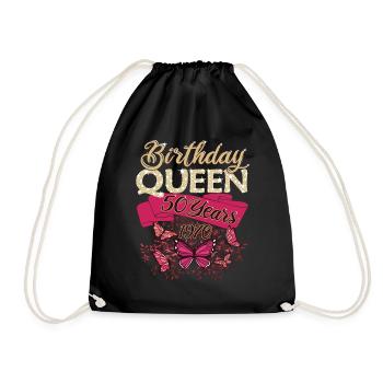 BIRTHDAY QUEEN 50th birthday gift for women - Drawstring Bag - black - Front