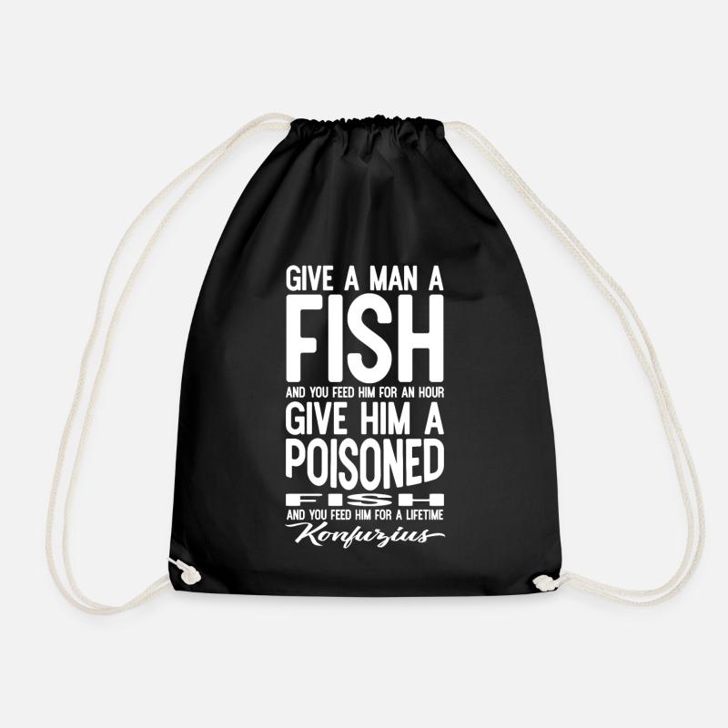 Nonsense saying confucius funny funny humor - Drawstring Bag - black