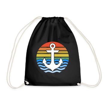Ancre au coucher du soleil - Sac de sport léger - noir - Devant