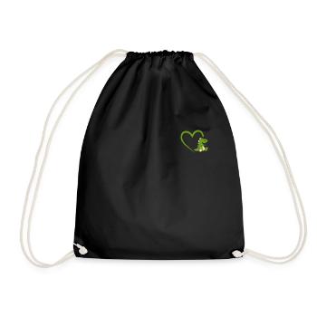 Cadeau de doigt du milieu dinosaure coeur dino - Sac de sport léger - noir - Devant