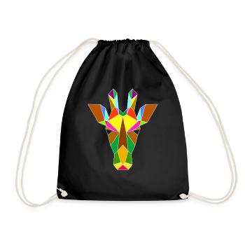 Giraffe geometry - Drawstring Bag - black - Front