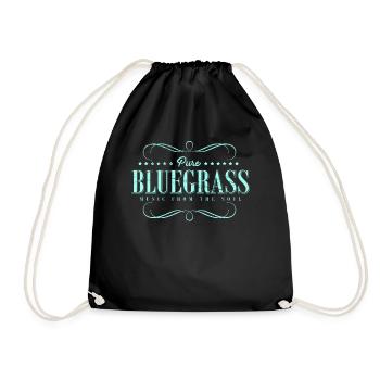 Bluegrass folk music guitar player banjo - Drawstring Bag - black - Front