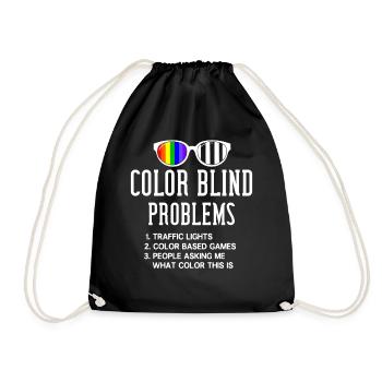 Farbenblind Blindheit Brille Fraben Bilnd - Turnbeutel - Schwarz - Vorne