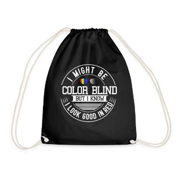 Farbenblind Blindheit Brille Fraben Bilnd - Turnbeutel - Schwarz - Vorne