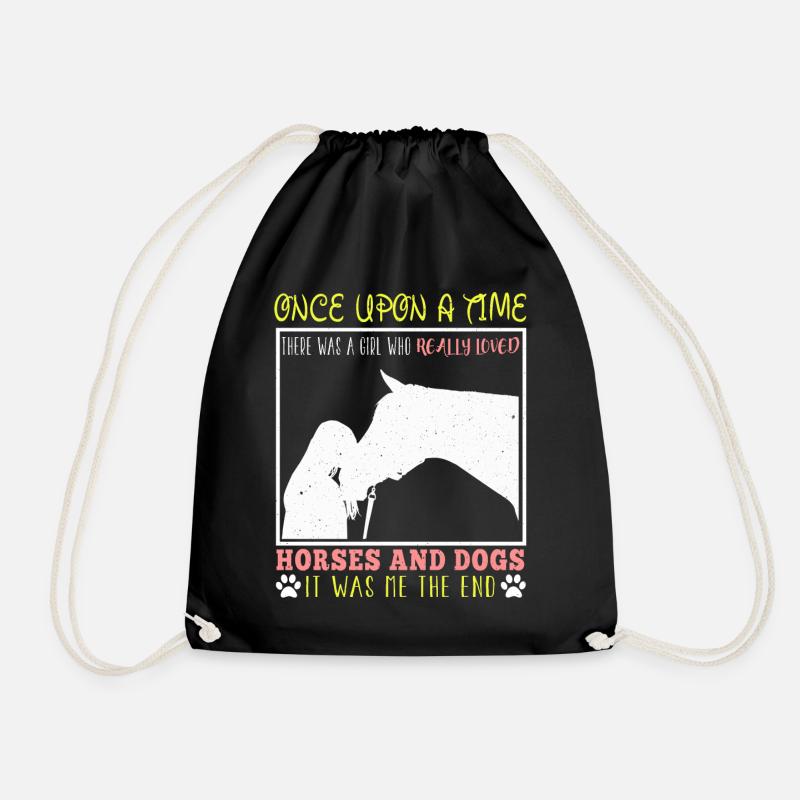 Pferde Pferd Reiten Pony Reitsport Reiter Geschenk - Turnbeutel - Schwarz